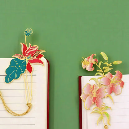 Aesthetic Flower Metal Bookmark
