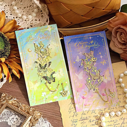 Starry Butterfly Themed Metal Bookmark