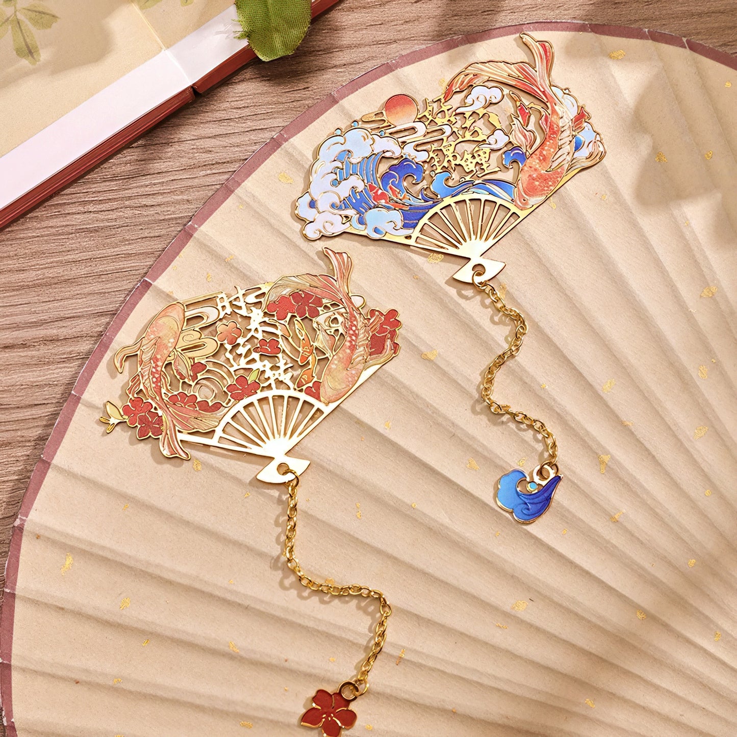 Chinese Aesthetic Art Themed Metal Bookmark