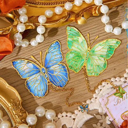 Colorful Butterfly Metal Bookmark
