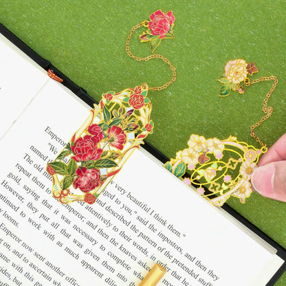 Baroque Roses Design Metal Bookmark