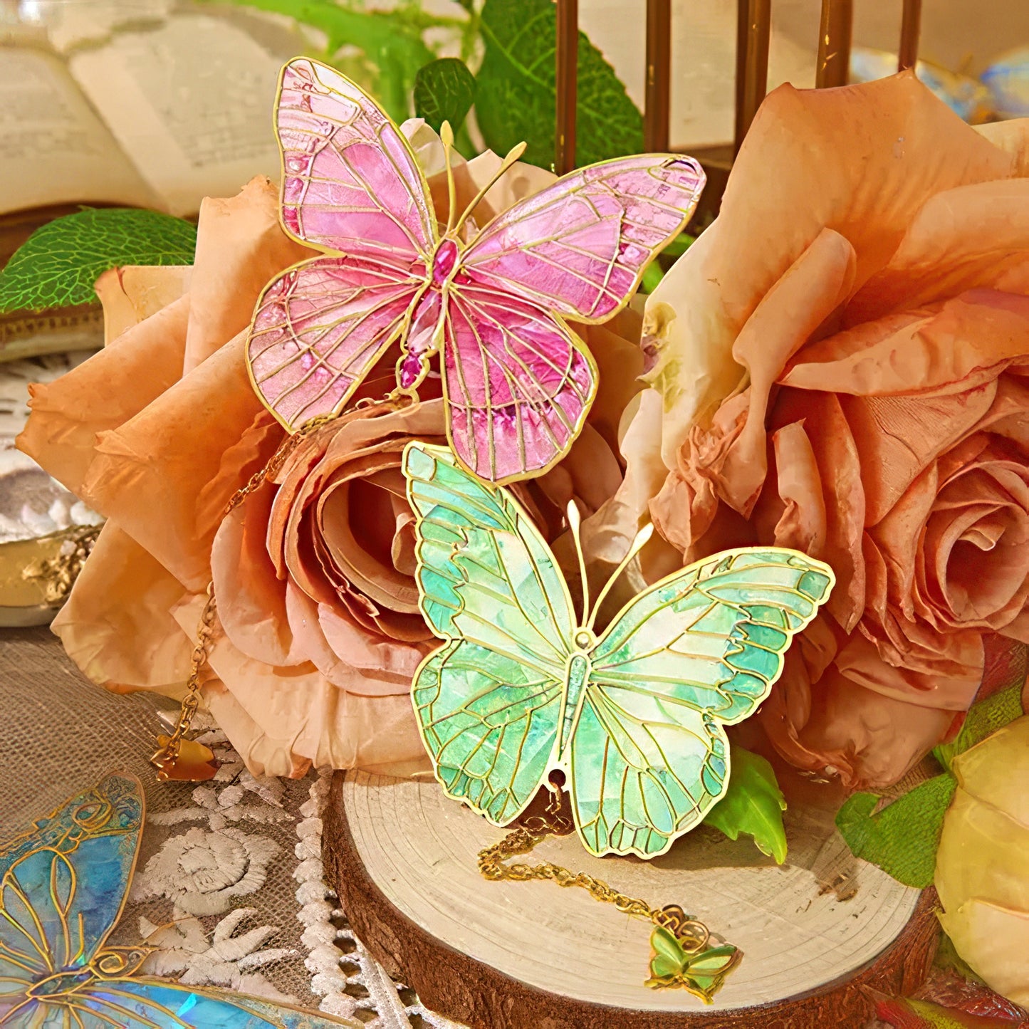 Colorful Butterfly Metal Bookmark