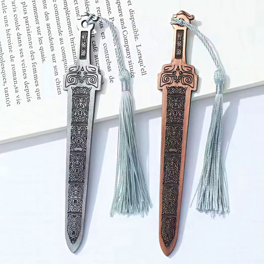 Ancient Chinese Sword Shaped Metal Bookmark