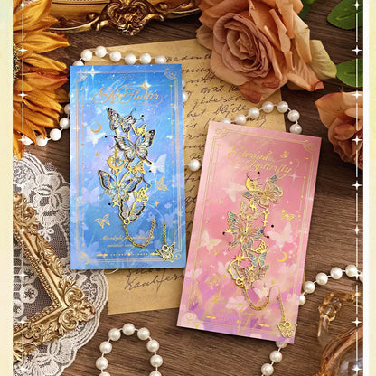 Starry Butterfly Themed Metal Bookmark