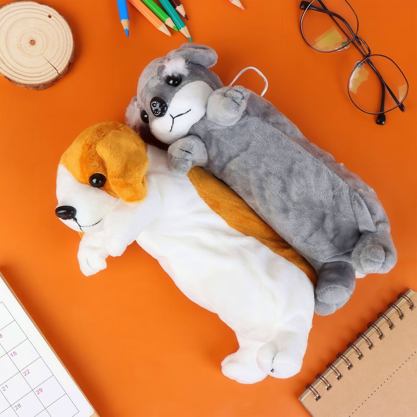 Cute Puppy Plush Pencil Case