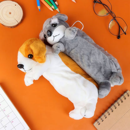 Cute Puppy Plush Pencil Case