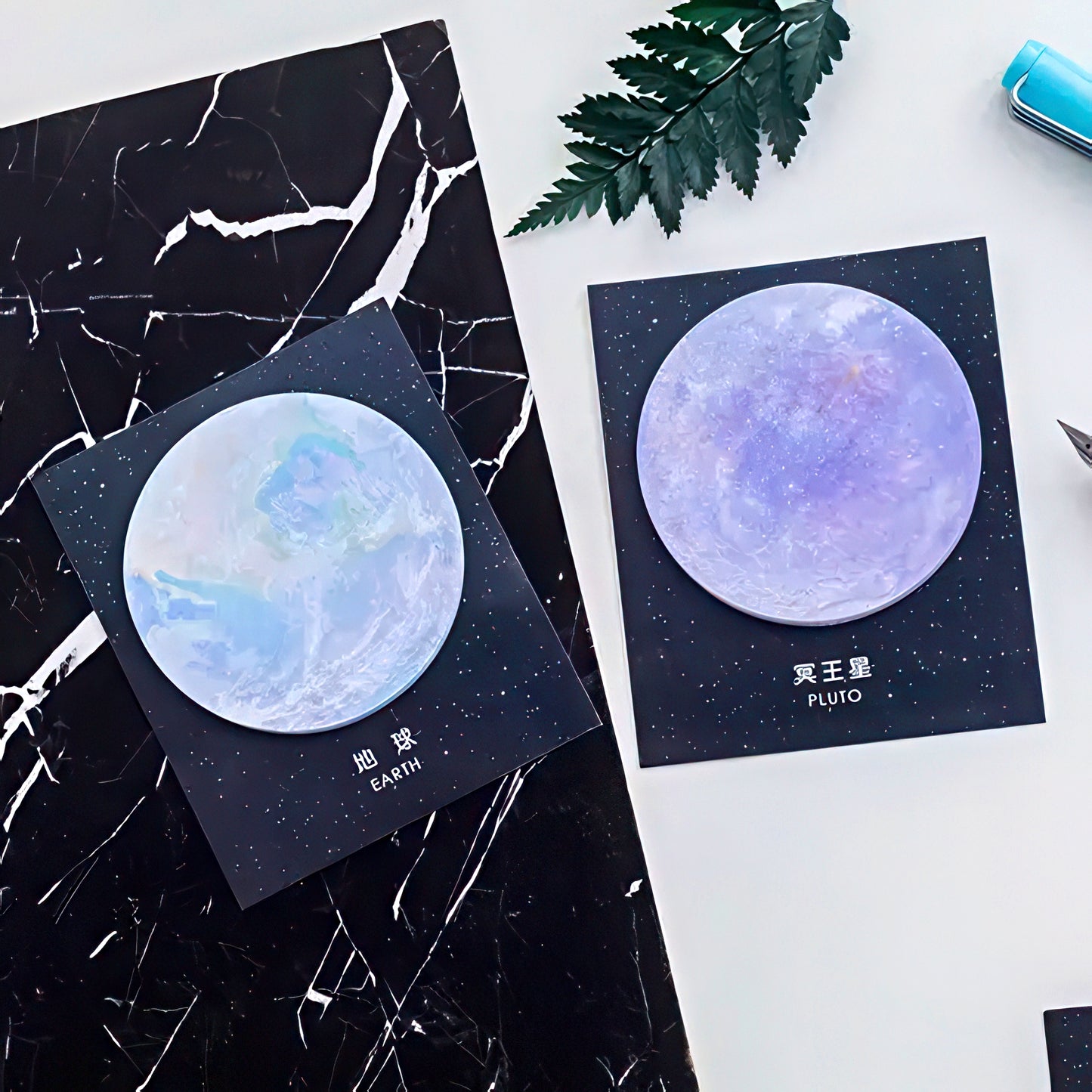Earth and Moon Sticky Notes