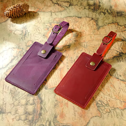 Dyed Leather Luggage Tag