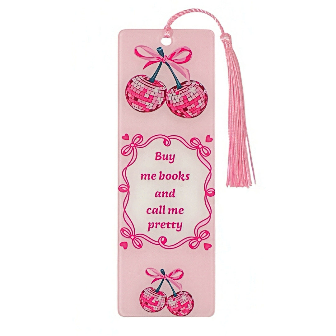Cute Girly Acrylic Bookmark with Tassel