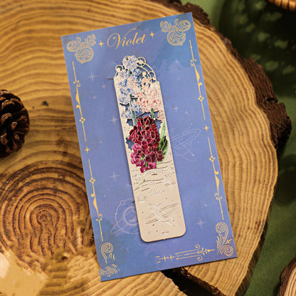 Romantic Flowers Metal Bookmark
