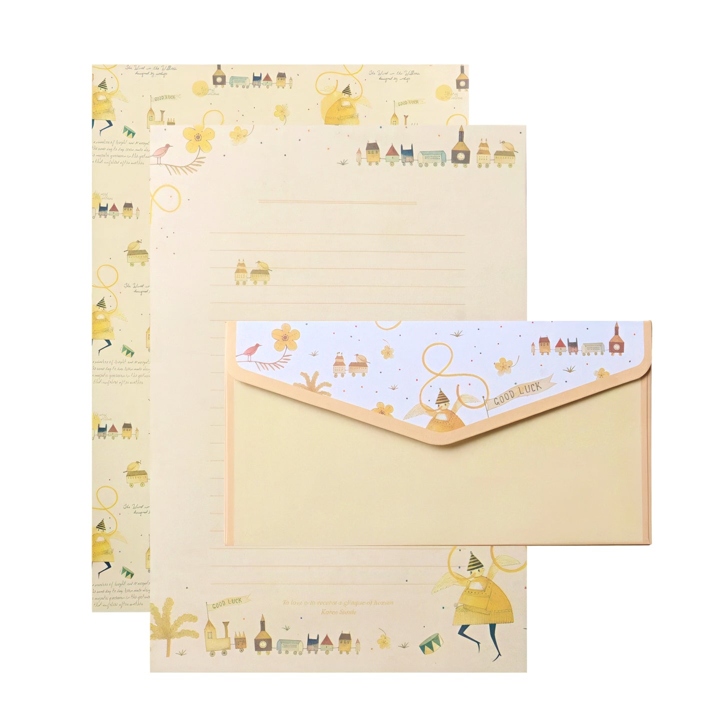 Retro Floral Theme Envelope Set