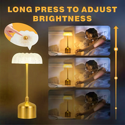 Rechargeable Metal Table Lamp with Clear Acrylic Lamp Shade