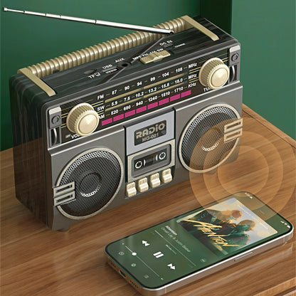 Portable Bluetooth Radio with Cassette Player Design