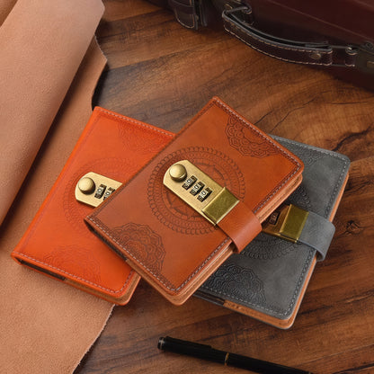 A6 Retro Style Pocket Notebook with Combination Lock