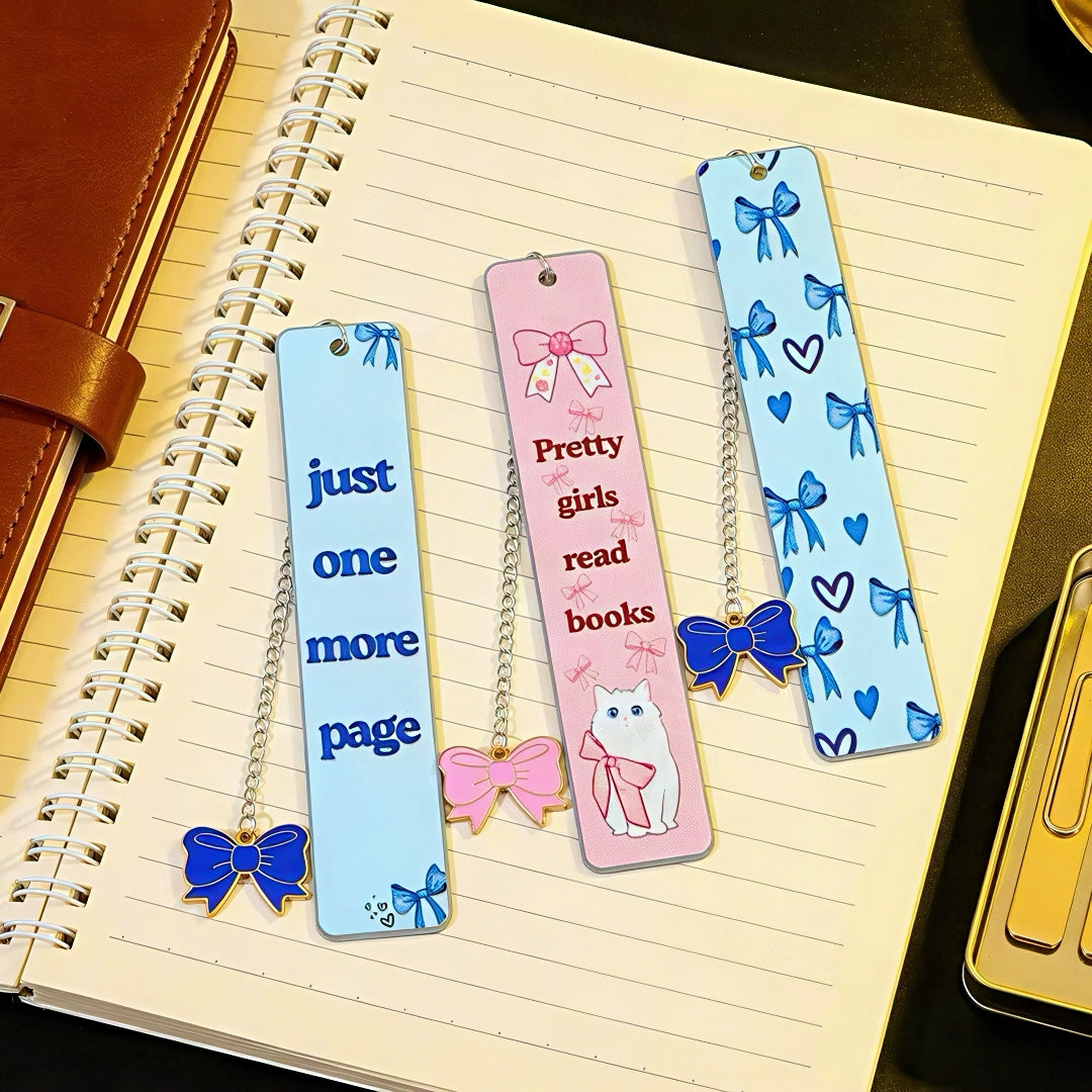 Cute Ribbon Themed Stainless Steel Bookmark
