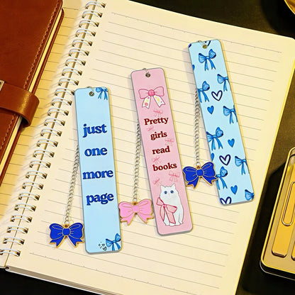 Cute Ribbon Themed Stainless Steel Bookmark