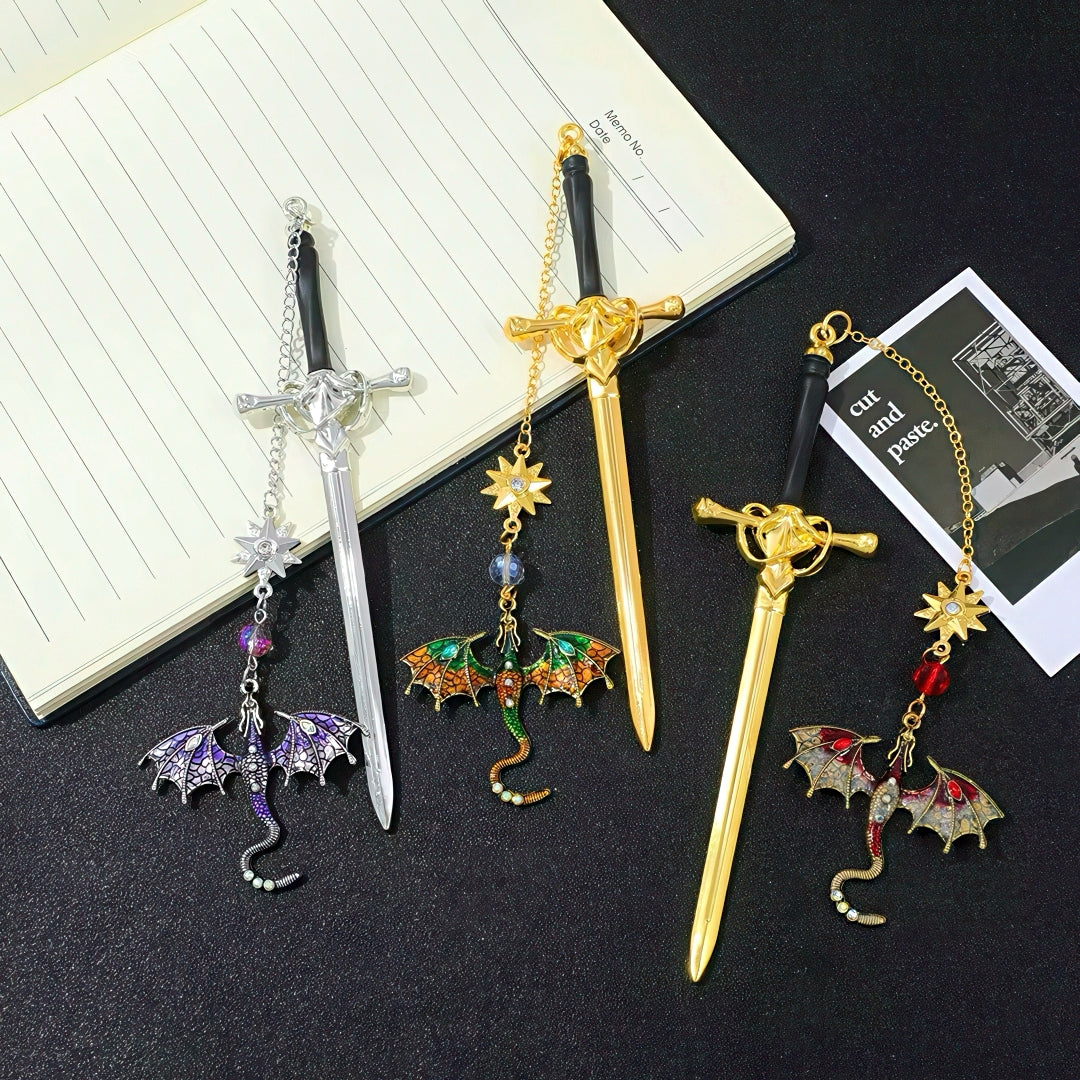 Fourth Wing Sword Shaped Metal Bookmark