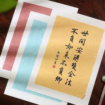 Colorful Xuan Paper with Gold Flakes