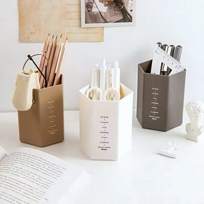 Hexagonal Plastic Pen Holder