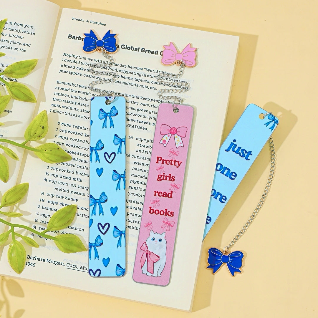 Cute Ribbon Themed Stainless Steel Bookmark