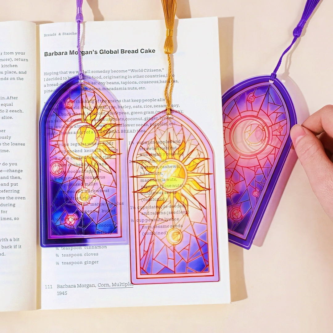 Sun and Moon Themed Acrylic Bookmark
