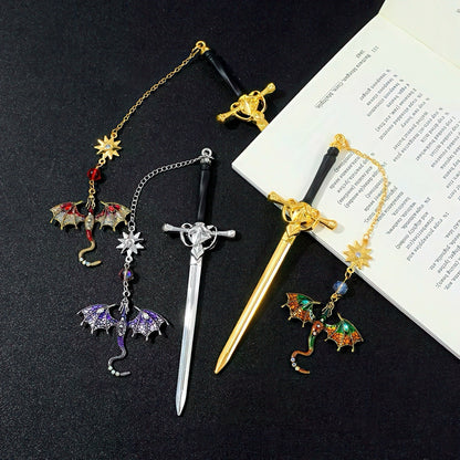Fourth Wing Sword Shaped Metal Bookmark