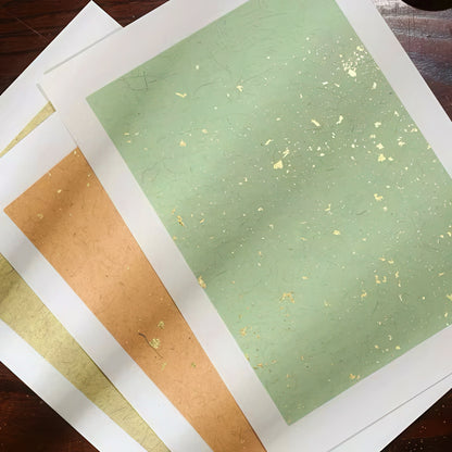 Colorful Xuan Paper with Gold Flakes