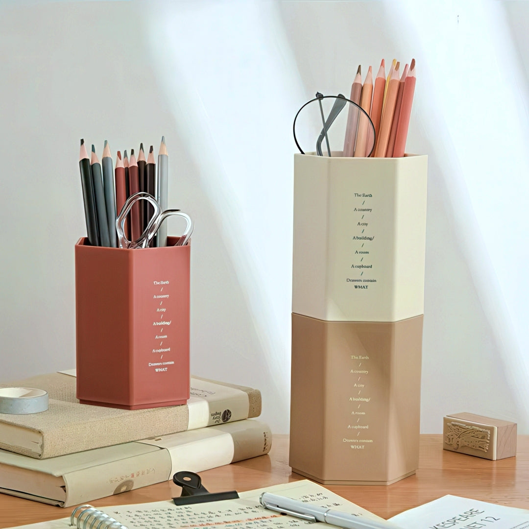 Hexagonal Plastic Pen Holder