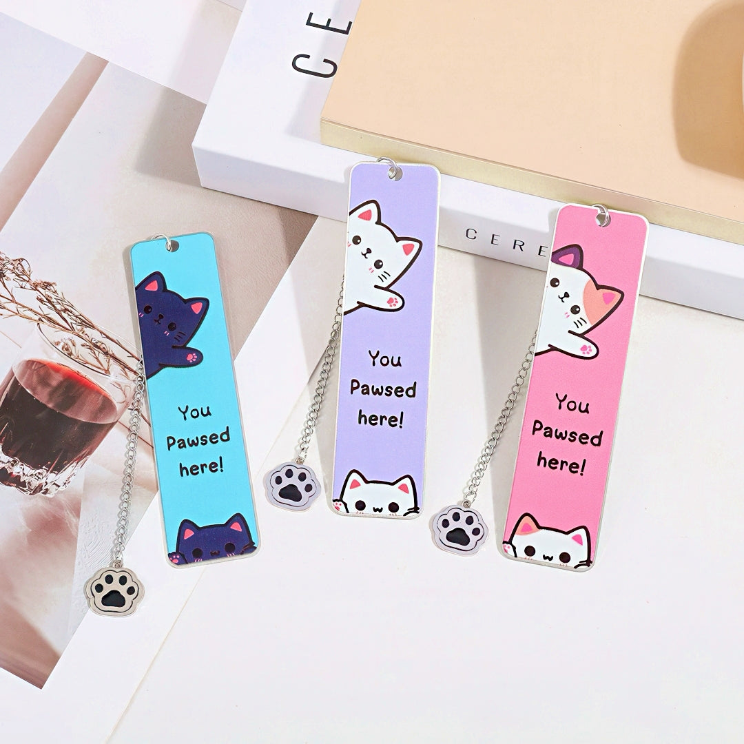 Cute Kitten Stainless Steel Bookmark