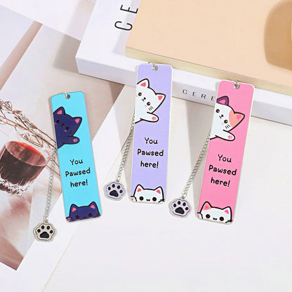 Cute Kitten Stainless Steel Bookmark