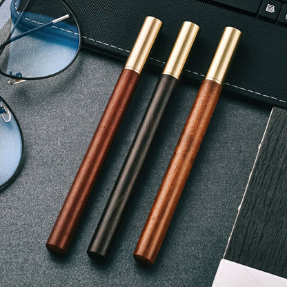 Retro Wooden and Brass Rollerball Pen