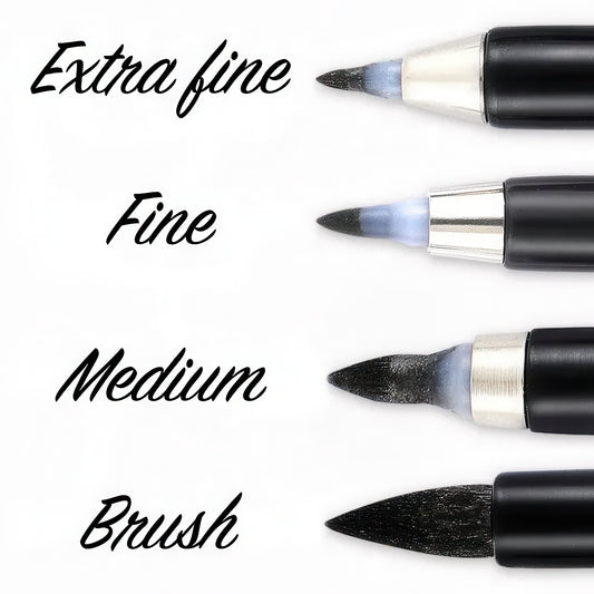 Black Ink Calligraphy Brush Pen Set