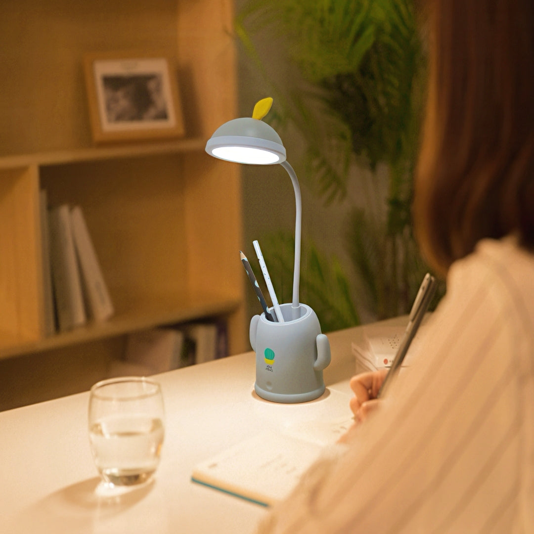 Rechargeable Desk Lamp with Cactus Shaped Pen Holder