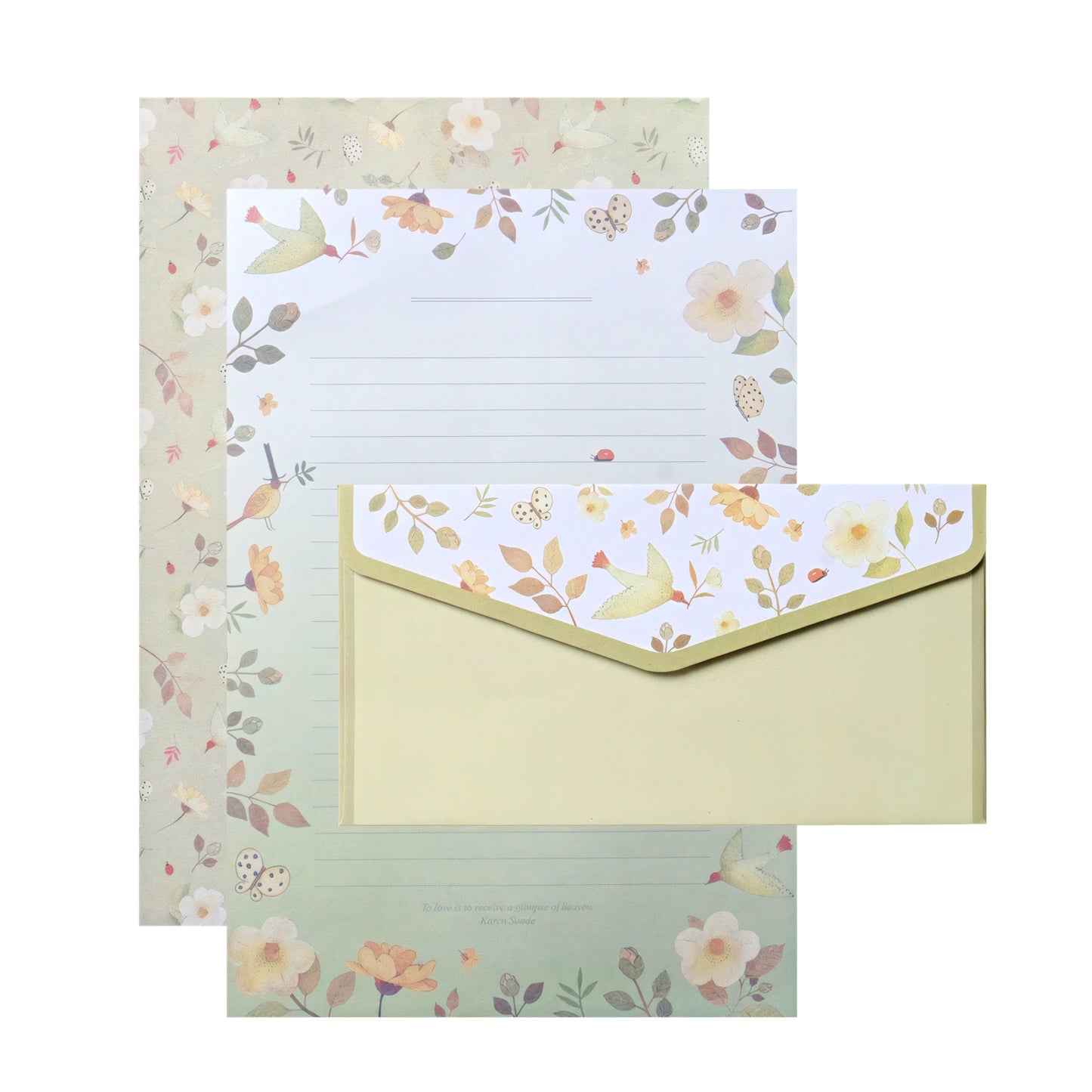 Retro Floral Theme Envelope Set