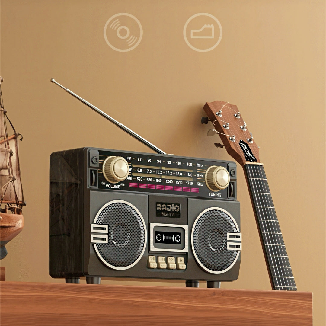 Portable Bluetooth Radio with Cassette Player Design