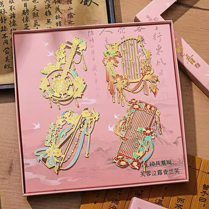 Chinese Musical Instrument Metal Bookmark