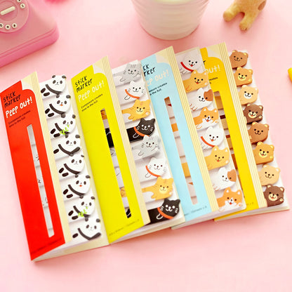 Cute Animals Peeping Out Sticky Index Tabs