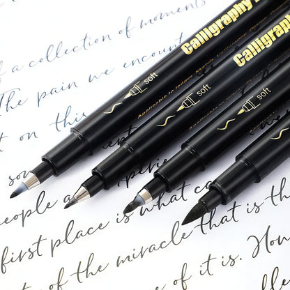 Black Ink Calligraphy Brush Pen Set