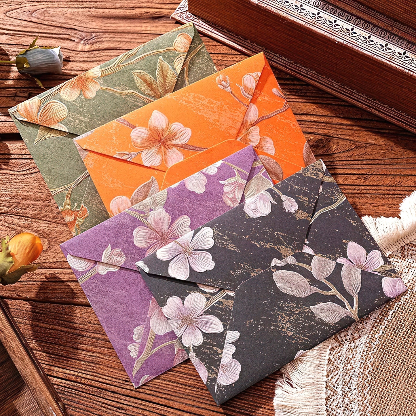 Elegant Floral Brocade Style Envelopes