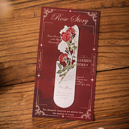 Romantic Flowers Metal Bookmark