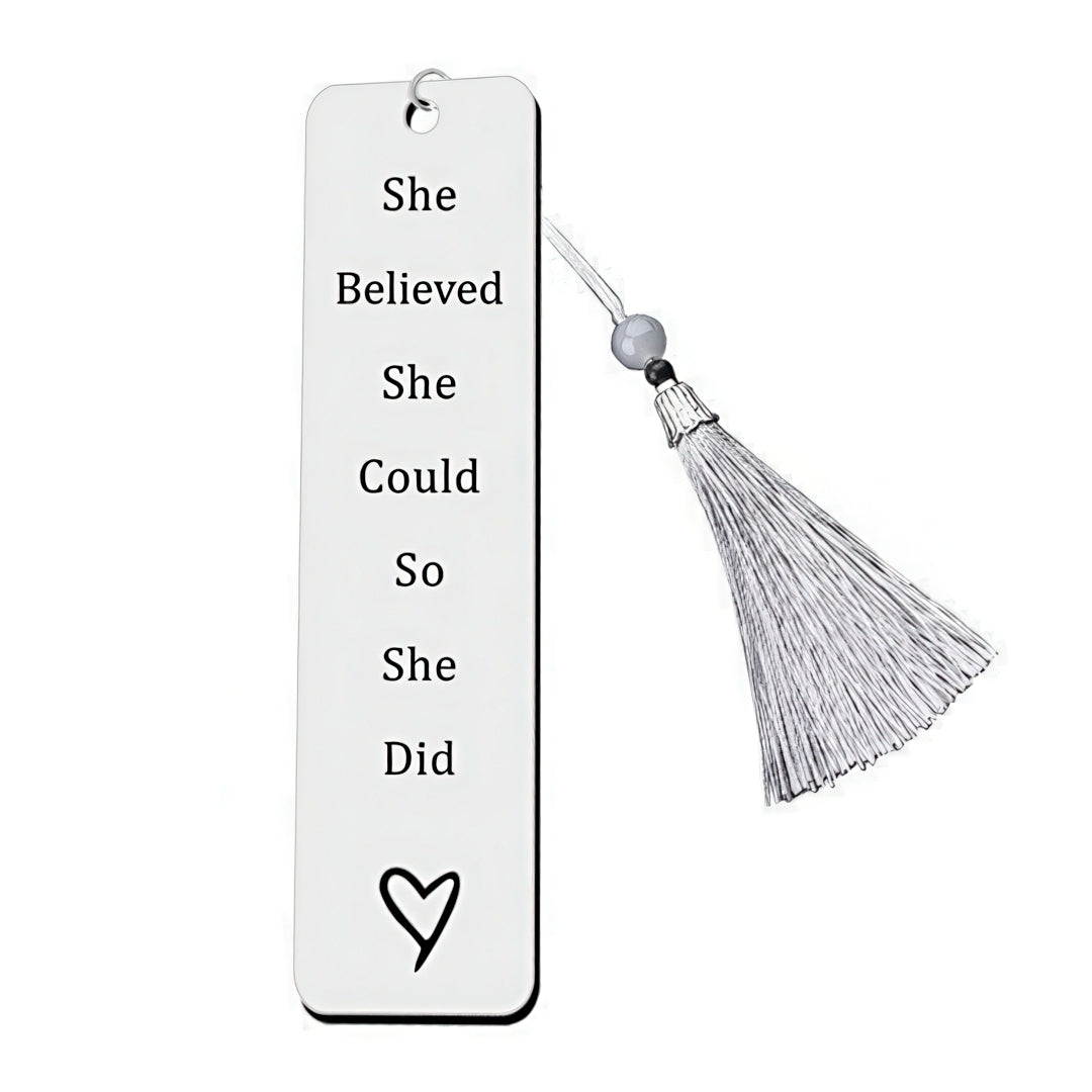 Stainless Steel Bookmark with Uplifting Message