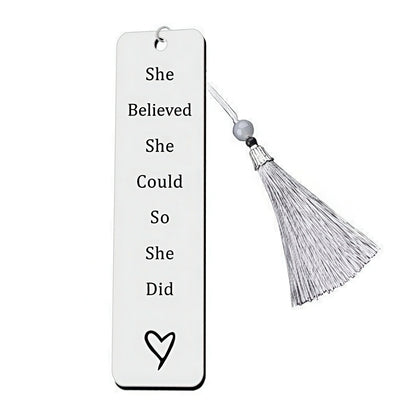 Stainless Steel Bookmark with Uplifting Message