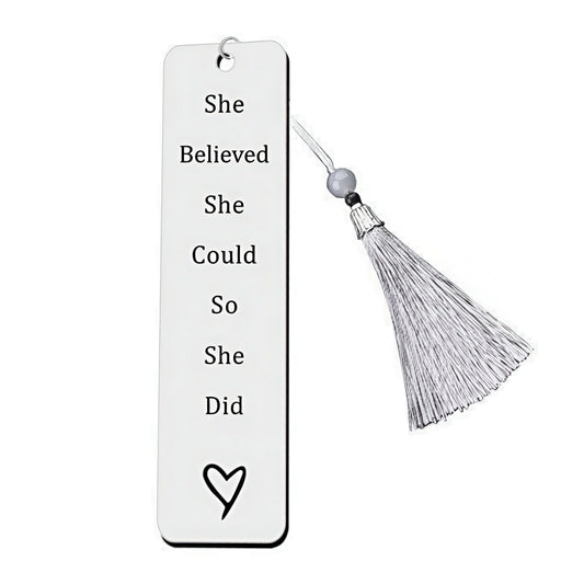 Stainless Steel Bookmark with Uplifting Message