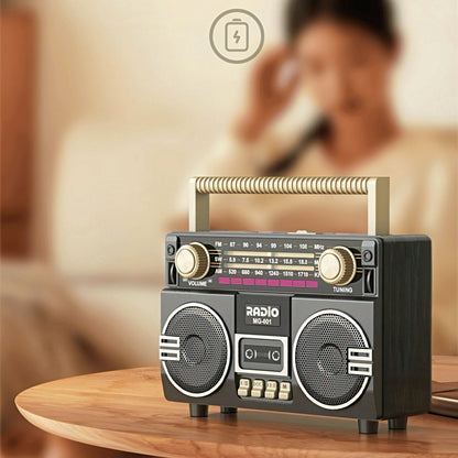 Portable Bluetooth Radio with Cassette Player Design