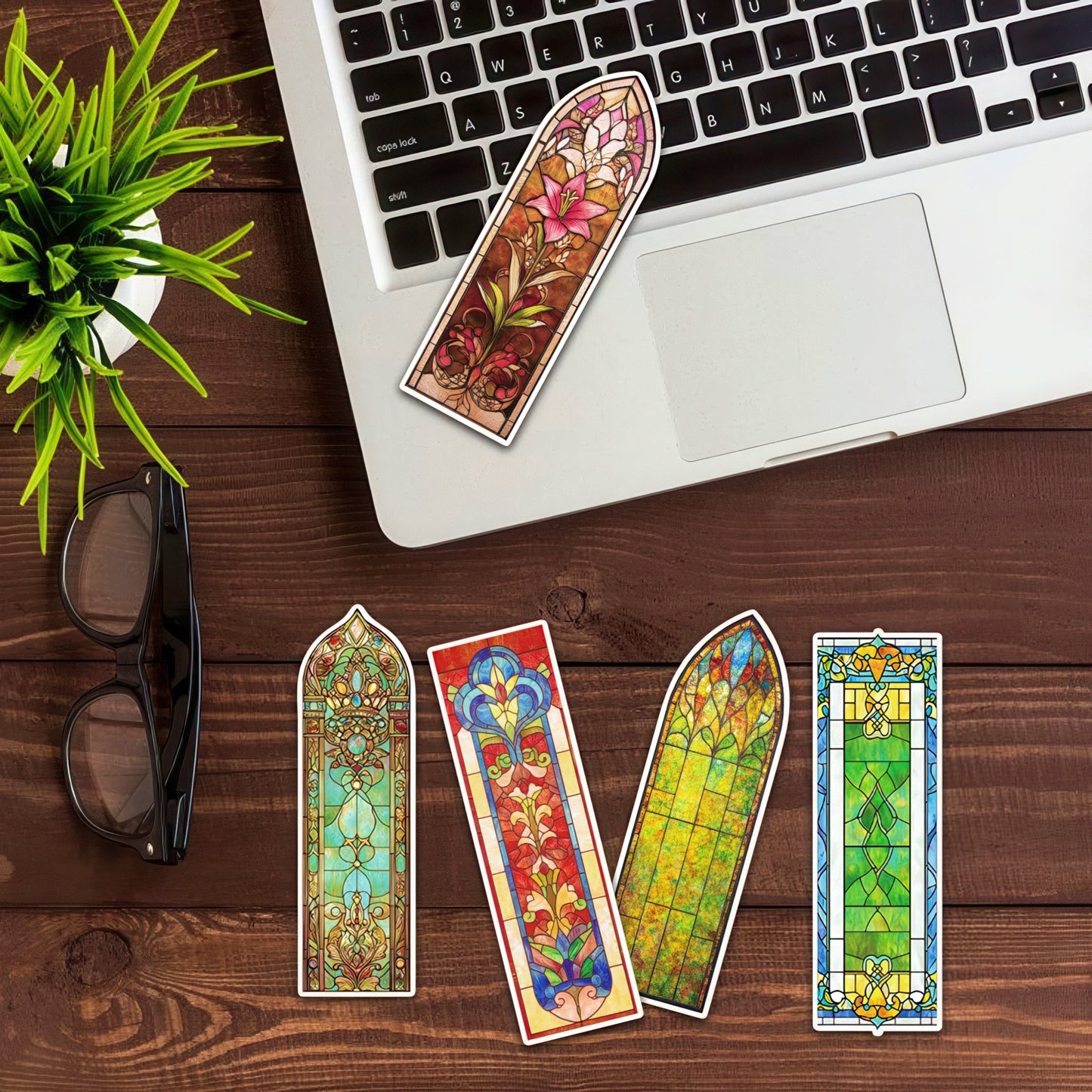 Baroque Cathedral Glass Paper Bookmark Set