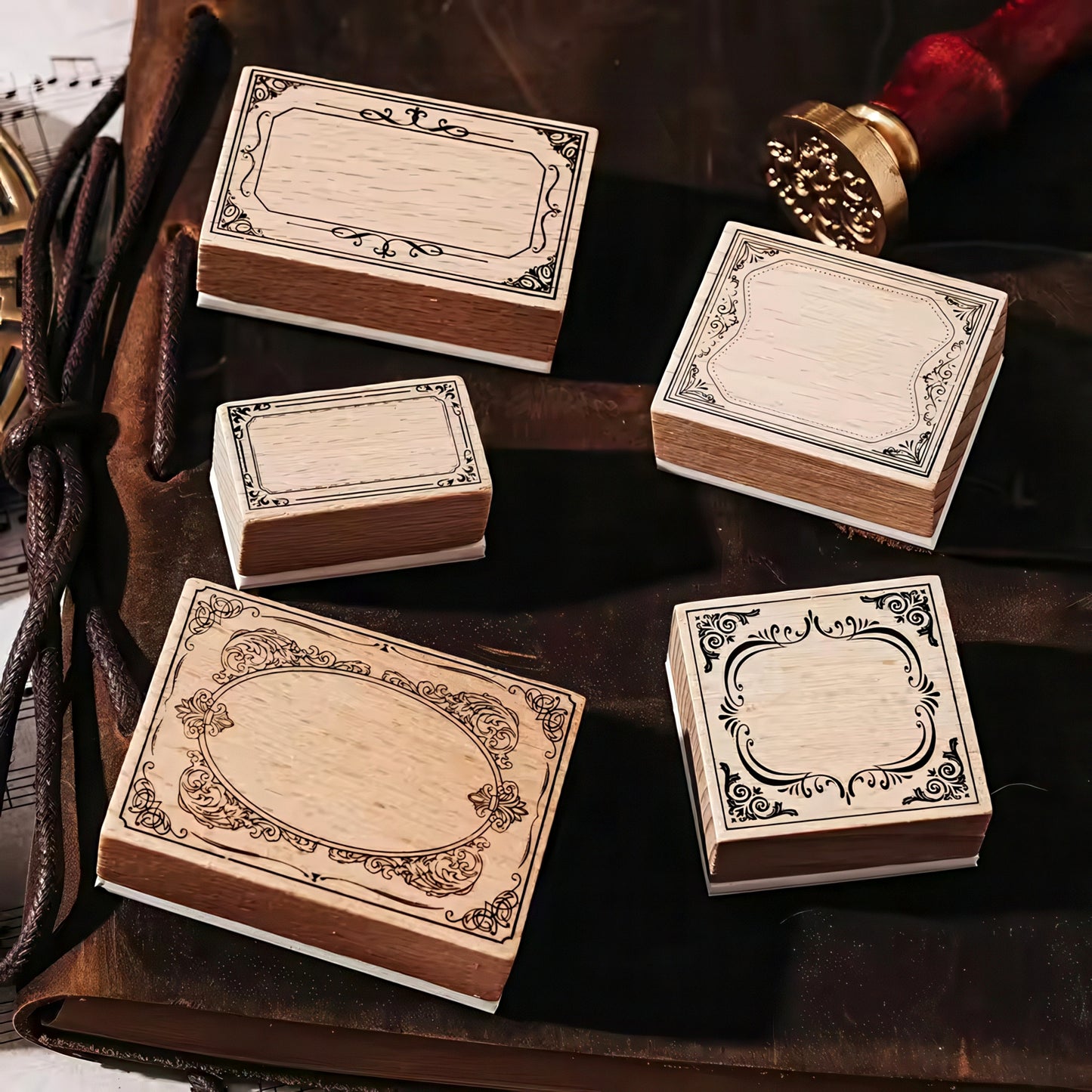 Baroque Style Border Wooden Stamp Set