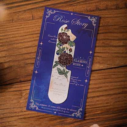 Romantic Flowers Metal Bookmark