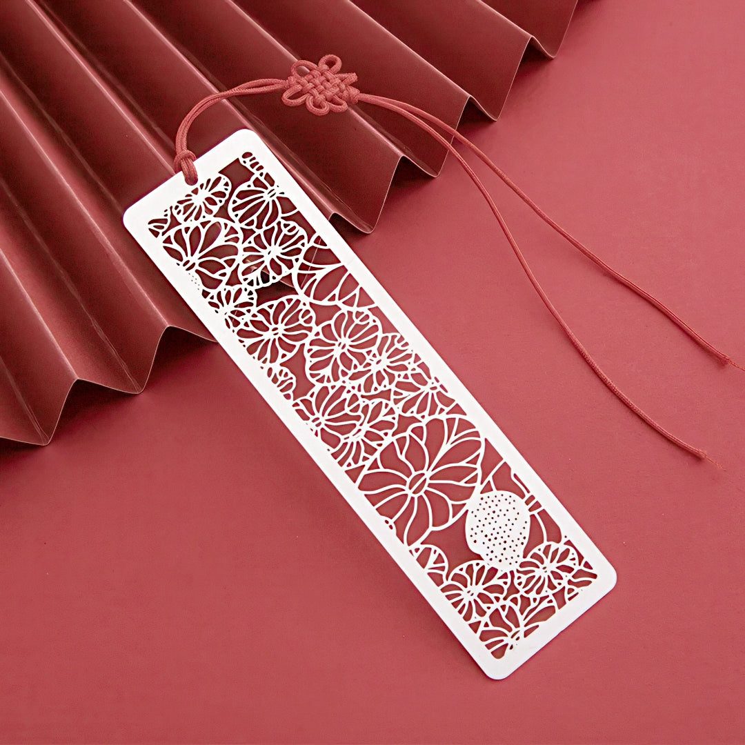 Chinese Themed Hollow Stainless Steel Bookmark