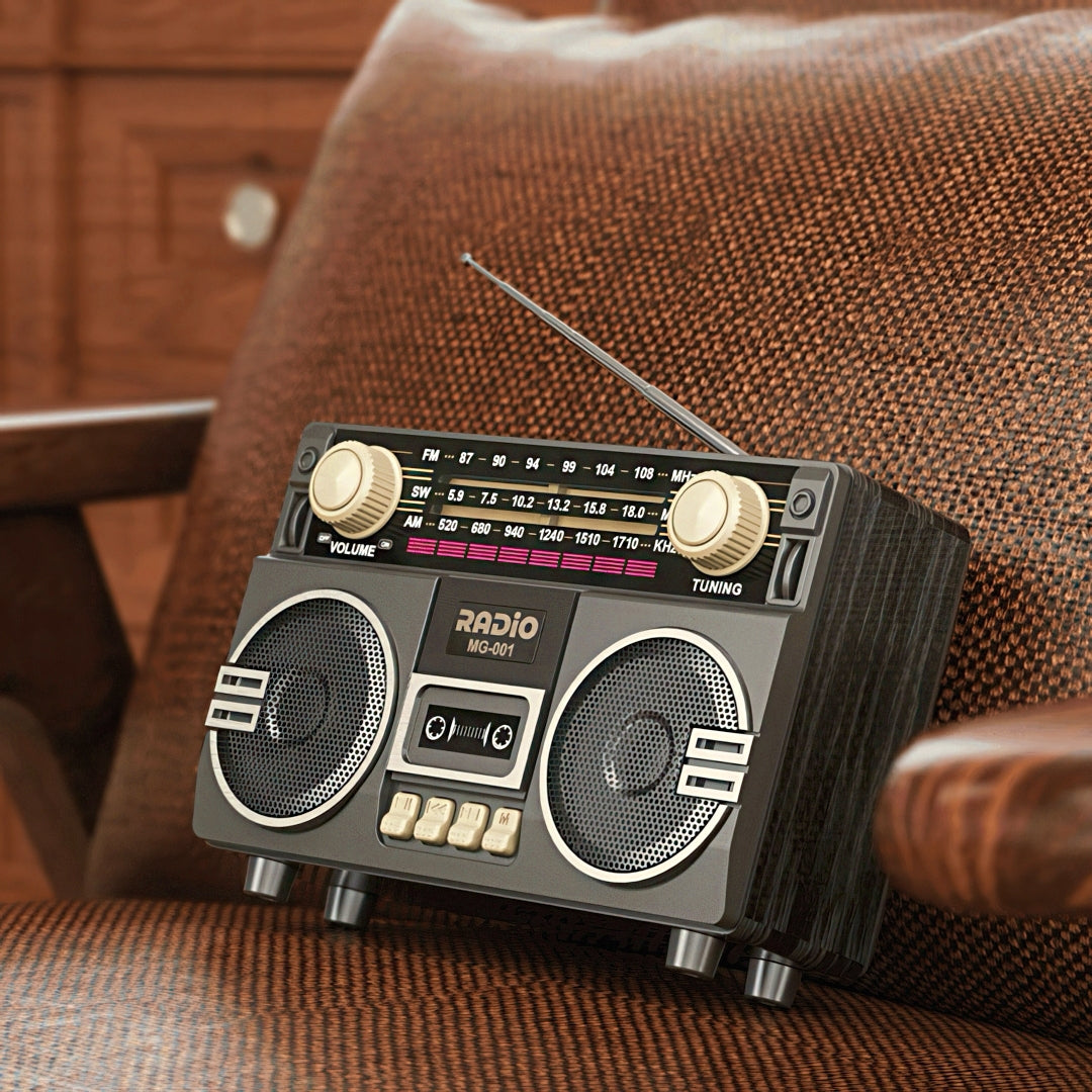 Portable Bluetooth Radio with Cassette Player Design