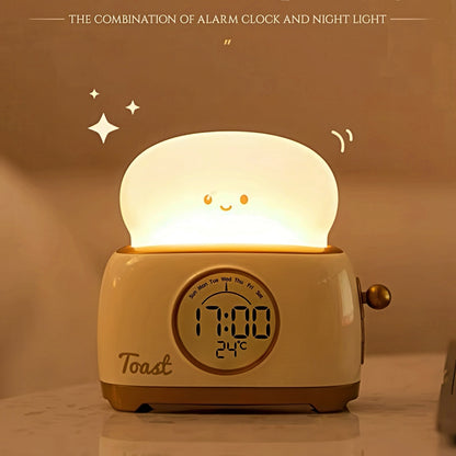 Cute Toaster Digital Clock with Nightlight